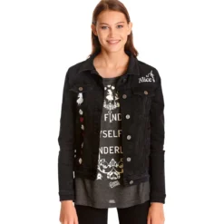 Alice im Wunderland - Jeansjacke Damen schwarz