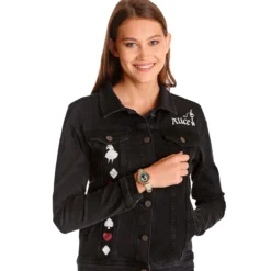 Alice im Wunderland - Jeansjacke Damen schwarz