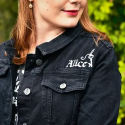 Alice im Wunderland - Jeansjacke Damen schwarz