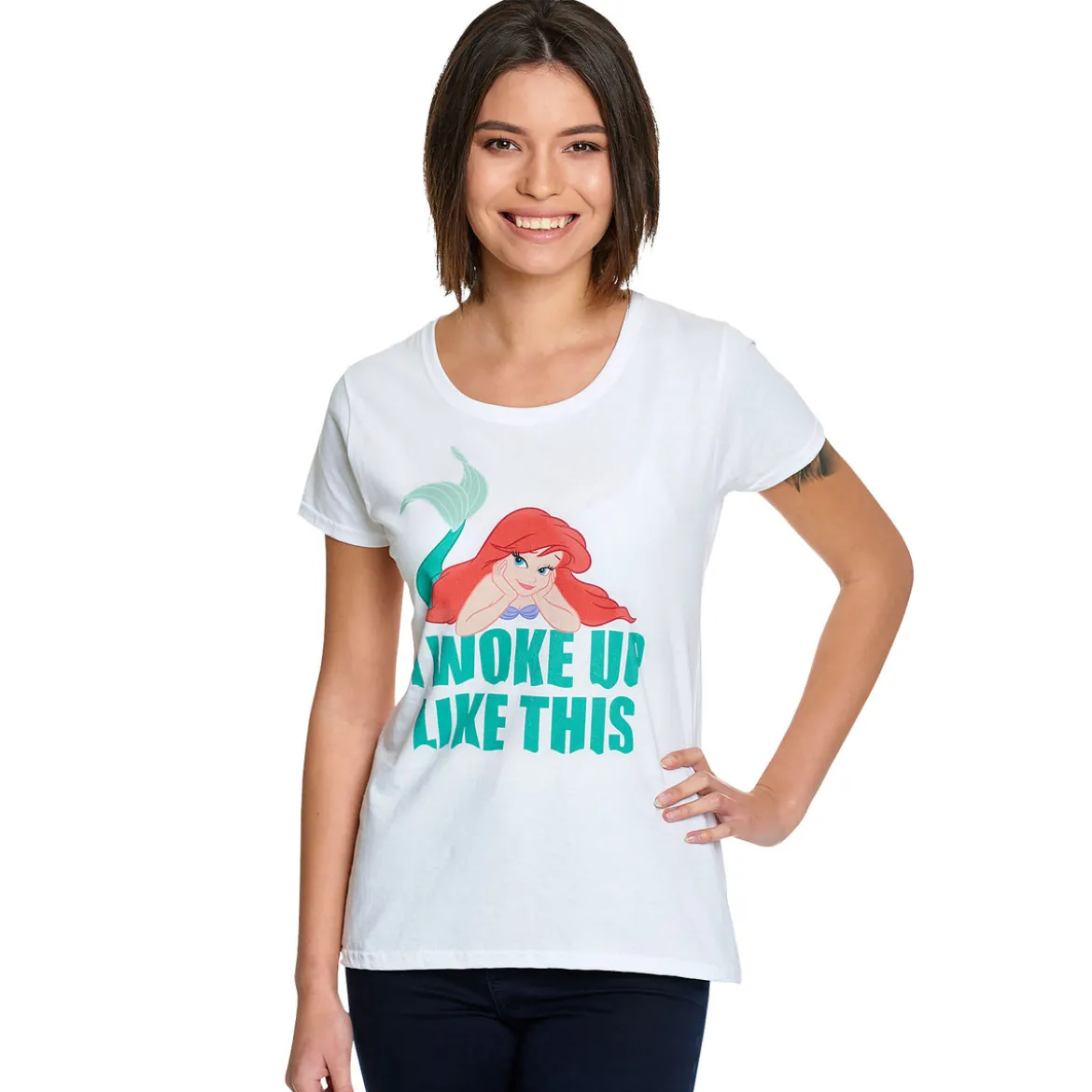 Arielle - Woke Up Like This T-Shirt Damen weiß