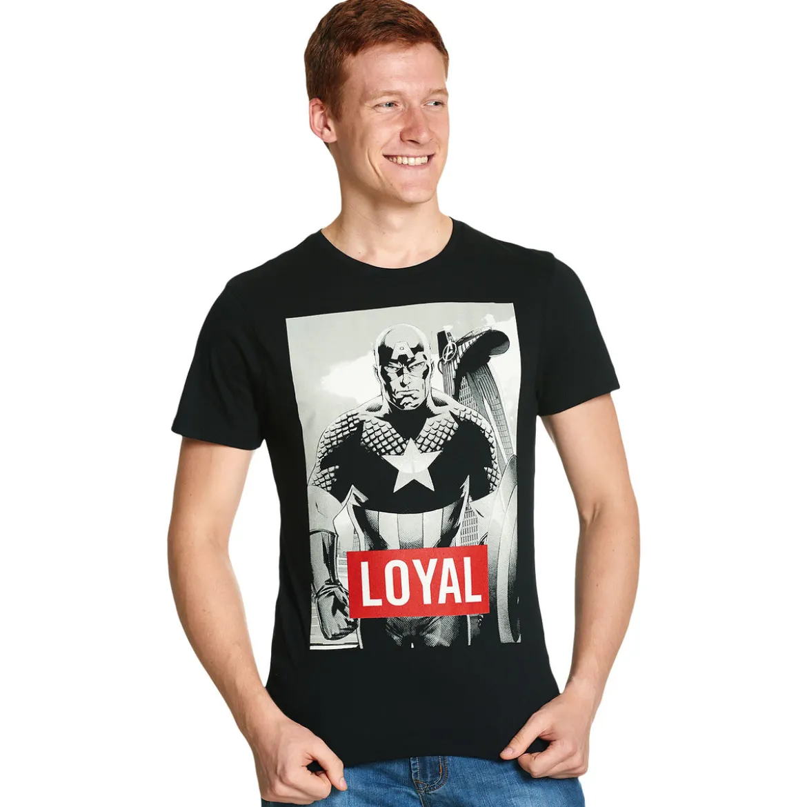 Avengers - Captain America Loyal T-Shirt schwarz