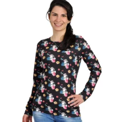 Bambi - Klopfer Flower Power Longsleeve schwarz