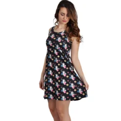 Bambi - Klopfer Flower Power Minikleid schwarz