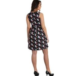 Bambi - Klopfer Flower Power Minikleid schwarz