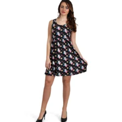Bambi - Klopfer Flower Power Minikleid schwarz