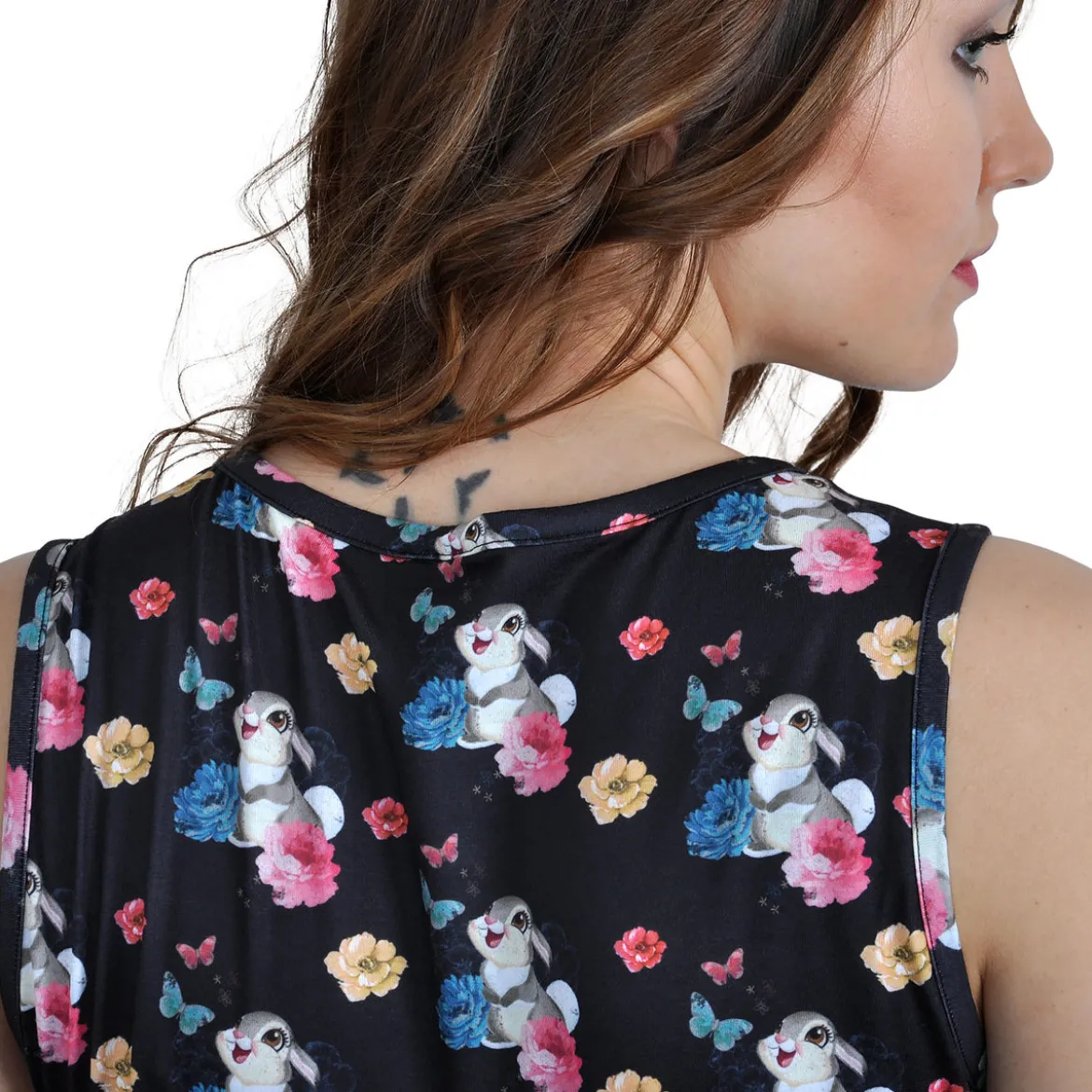 Bambi - Klopfer Flower Power Minikleid schwarz