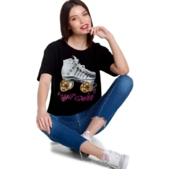 Birds of Prey - Harley Roller Skates Crop Top Damen schwarz