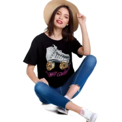 Birds of Prey - Harley Roller Skates Crop Top Damen schwarz