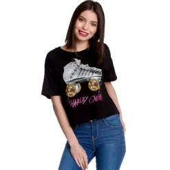 Birds of Prey - Harley Roller Skates Crop Top Damen schwarz