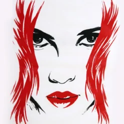 Black Widow - Big Face T-Shirt Damen weiß