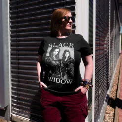 Black Widow - Poster T-Shirt grau
