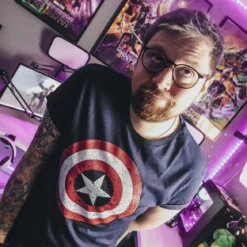 Captain America - Distressed Shield Logo T-Shirt blau
