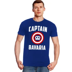 Captain Bavaria T-Shirt für Captain America Fans blau