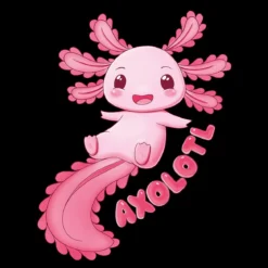 Chibi Axolotl T-Shirt schwarz