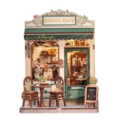 CuteBee - Sunny Cafe Miniaturhaus Book Nook Modell Bausatz