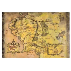 Der Herr der Ringe - Mittelerde Karte Wandbild Holz