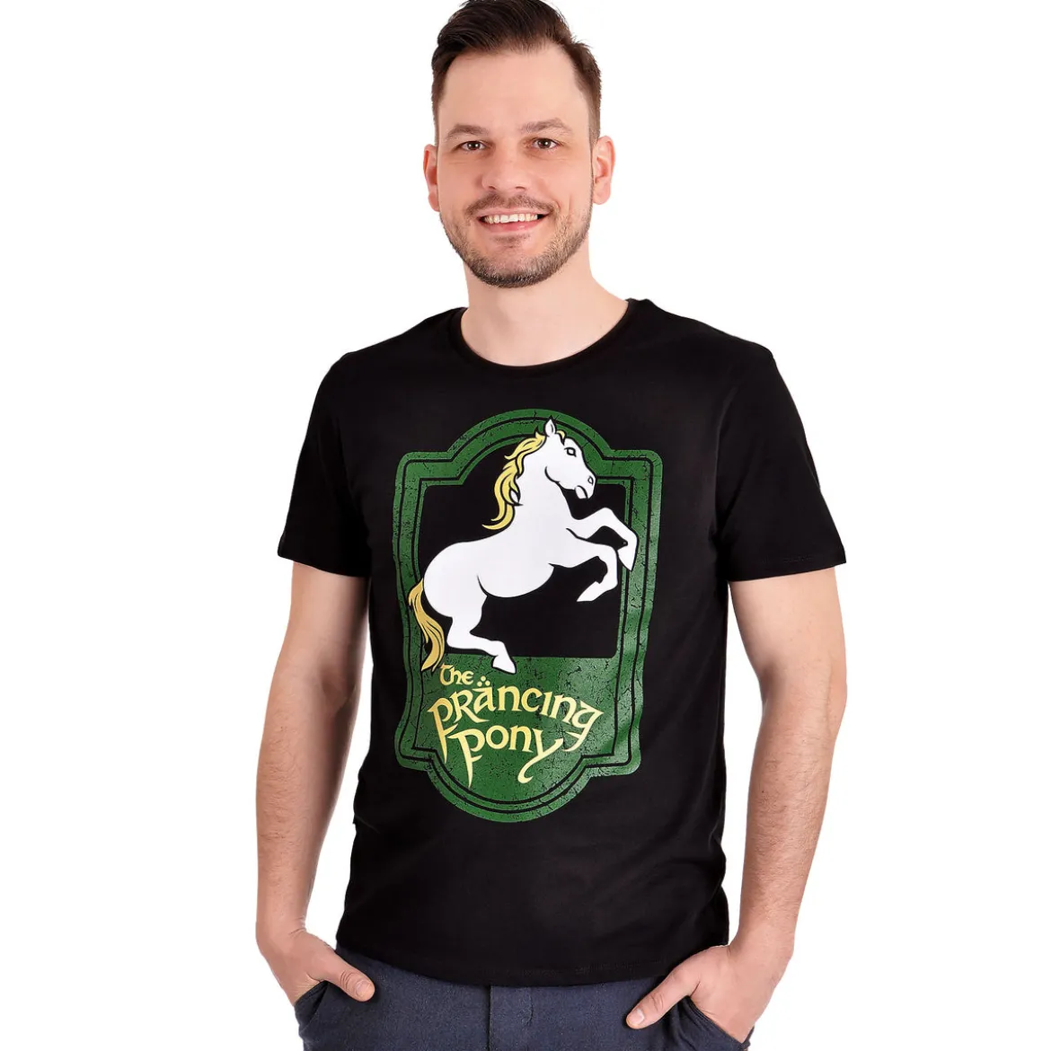 Der Herr der Ringe - Zum Tänzelnden Pony Logo T-Shirt schwarz