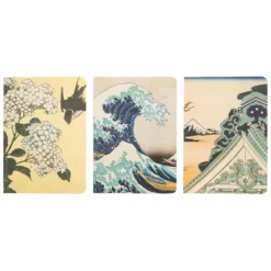 Die große Welle vor Kanagawa - Katsushika Hokusai Notizbücher 3er Set