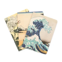 Die große Welle vor Kanagawa - Katsushika Hokusai Notizbücher 3er Set