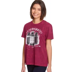 Doctor Who - Daleks Exterminate T-Shirt Damen rot