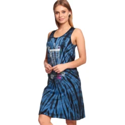 Doctor Who - Floral Tardis Batik Minikleid