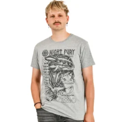 Drachenzähmen leicht gemacht - Night Fury Sketch T-Shirt grau