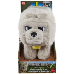 Ein Minecraft Film Plüschfigur mit Sound Dennis der Wolf 20 cm