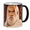 Elbenwald Herr der Ringe Tasse 20 Jahre Jubiläums Kollektion mit Gandalf Rundumdruck und Filmlogo 320 ml Keramik