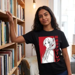 Elfenmagierin T-Shirt für Frieren Fans schwarz