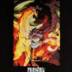 Fairy Tail - Natsu mit Igneel T-Shirt schwarz