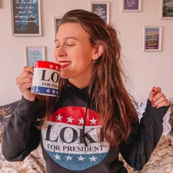 For President Hoodie für Loki Fans schwarz