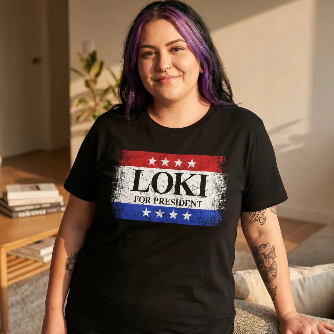 For President T-Shirt schwarz für Loki Fans