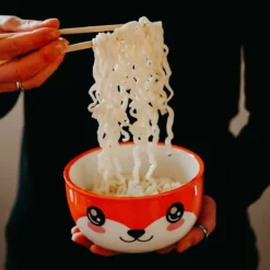 Fuchs Kawaii Schale mit Deckel für Anime Fans