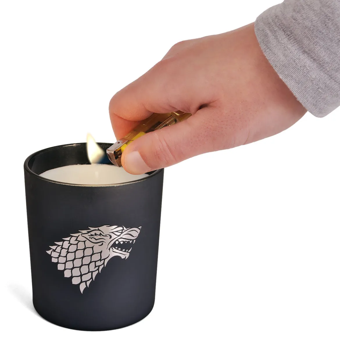 Game of Thrones - Stark Wappen Kerze im Glas