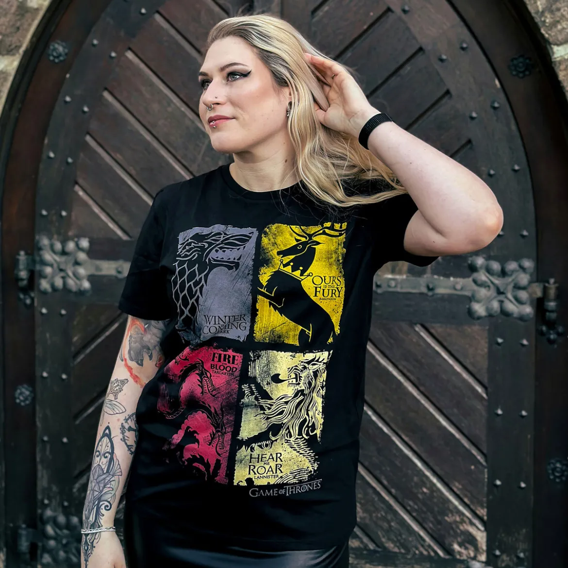 Game of Thrones - Wappen distressed T-Shirt schwarz