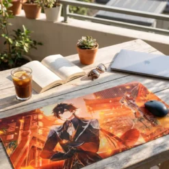 Genshin Impact - Devil Mission The Approaching Star - Zhongli und Tartaglia Mousepad