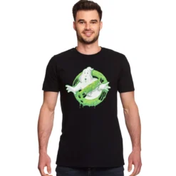 Ghostbusters - Glow in the Dark Slime Logo T-Shirt schwarz