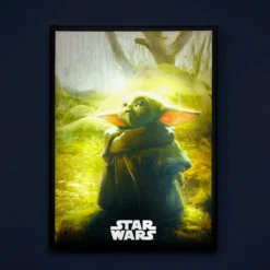 Grogu Wandbild mit Licht - Star Wars The Mandalorian