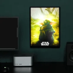 Grogu Wandbild mit Licht - Star Wars The Mandalorian
