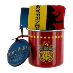 Harry Potter - Gryffindor Quidditch Socken und Emaille Tasse
