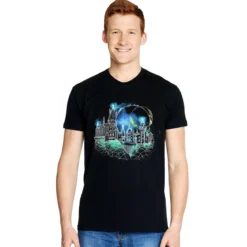 Harry Potter - Hogwarts at Night Sketch T-Shirt schwarz