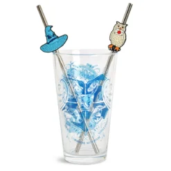 Harry Potter - Hogwarts Glas mit 2 Strohhalmen
