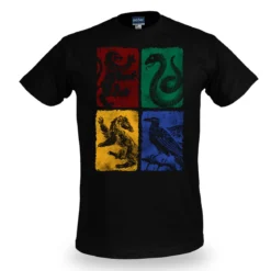 Harry Potter - Hogwarts Wappen distressed T-Shirt schwarz