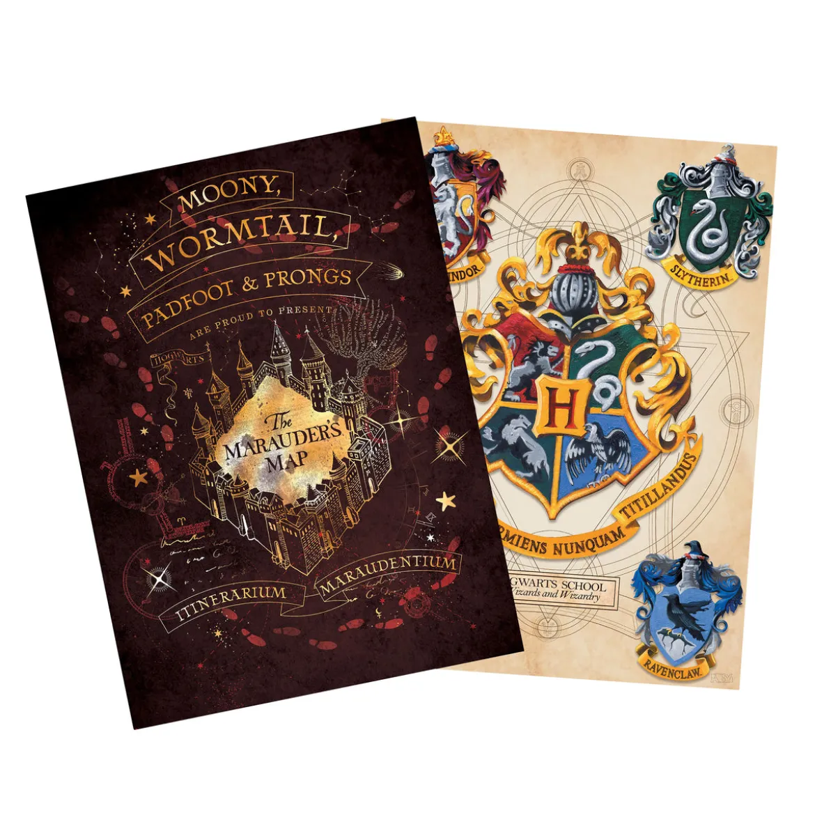 Harry Potter - Hogwarts Wappen & Karte des Rumtreibers Poster 2er Set