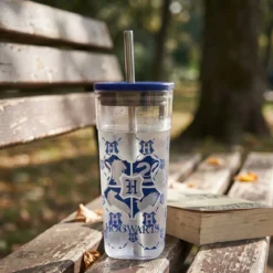 Harry Potter - Hogwarts Wappen Becher mit Strohhalm