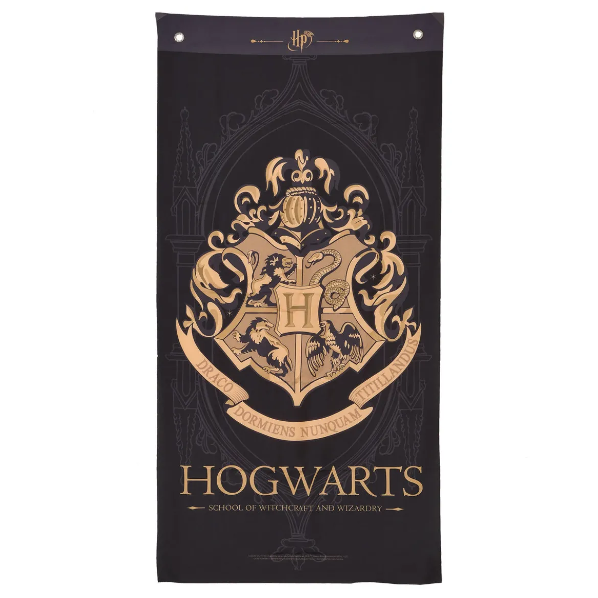 Harry Potter - Hogwarts Wappen Wall Scroll schwarz