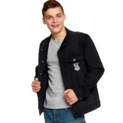Harry Potter - Hogwarts Wappen Jeansjacke schwarz