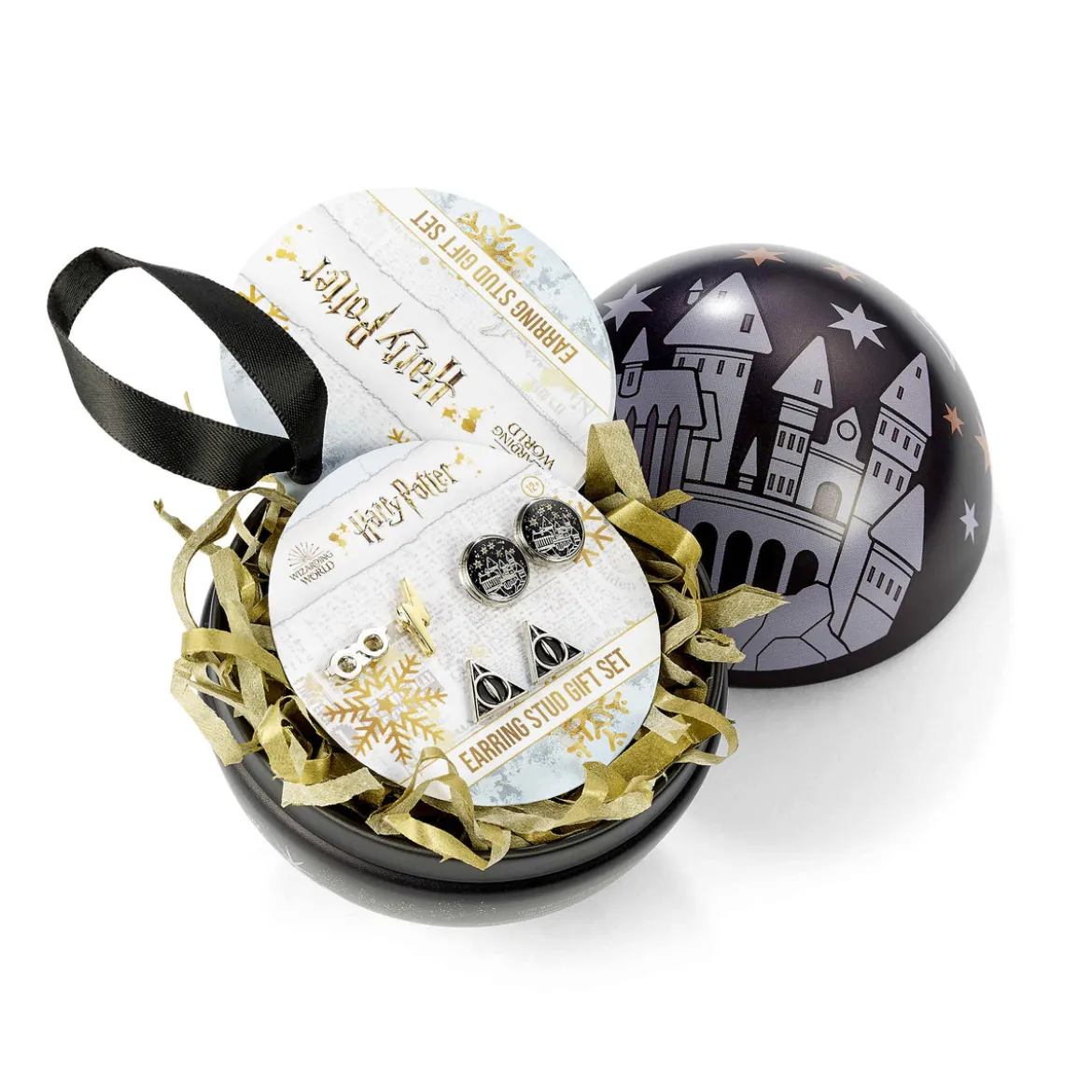 Harry Potter - Hogwarts Weihnachtskugel mit Ohrstecker-Set