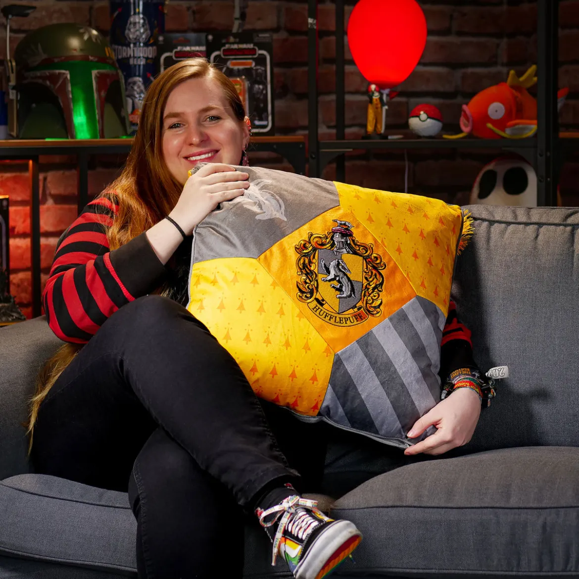Harry Potter - Hufflepuff Kissen mit Quasten deluxe
