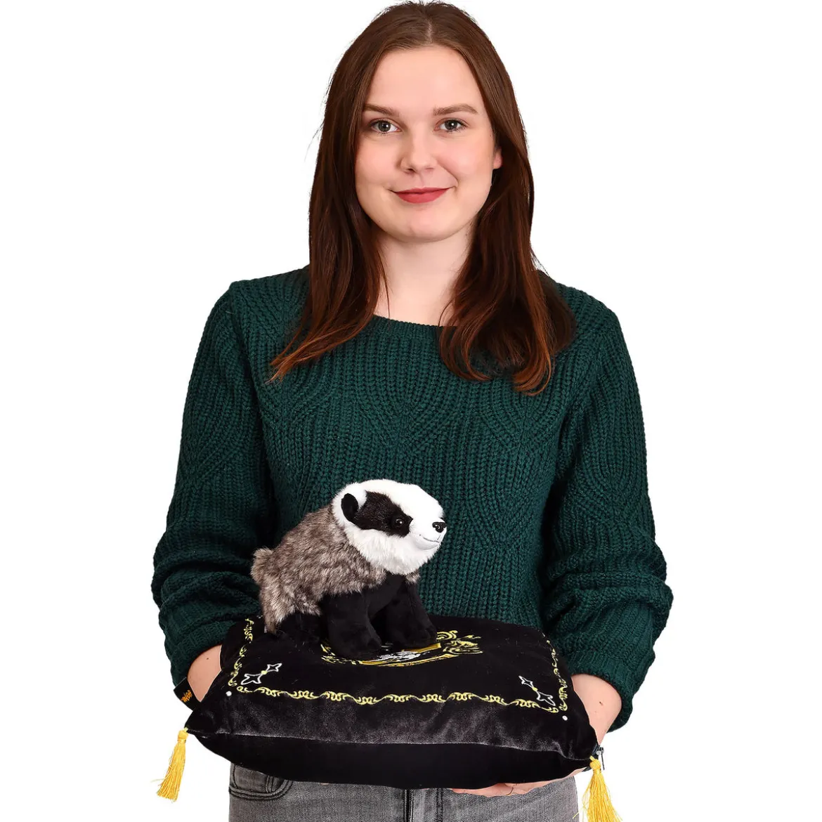 Harry Potter - Hufflepuff Wappen Kissen mit Plüsch Figur